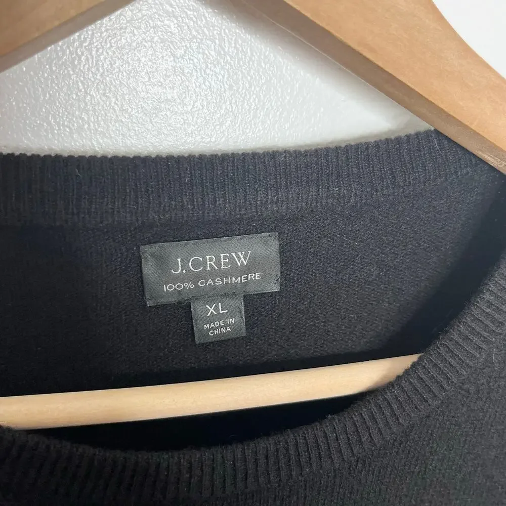 J.Crew Black 100% Cashmere Crewneck Sweater XL